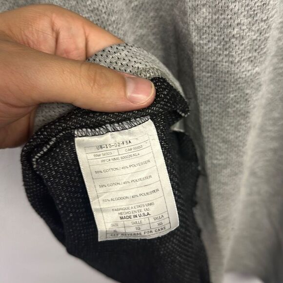 Nike Men Vintage '90s Quarter Zip Ribbed Collar‎ Short Sleeve Polo Shirt Gray XL - Picture 11 of 11